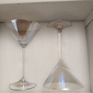 Dragon Glass Iridescent Martini Glass Set New In Box
